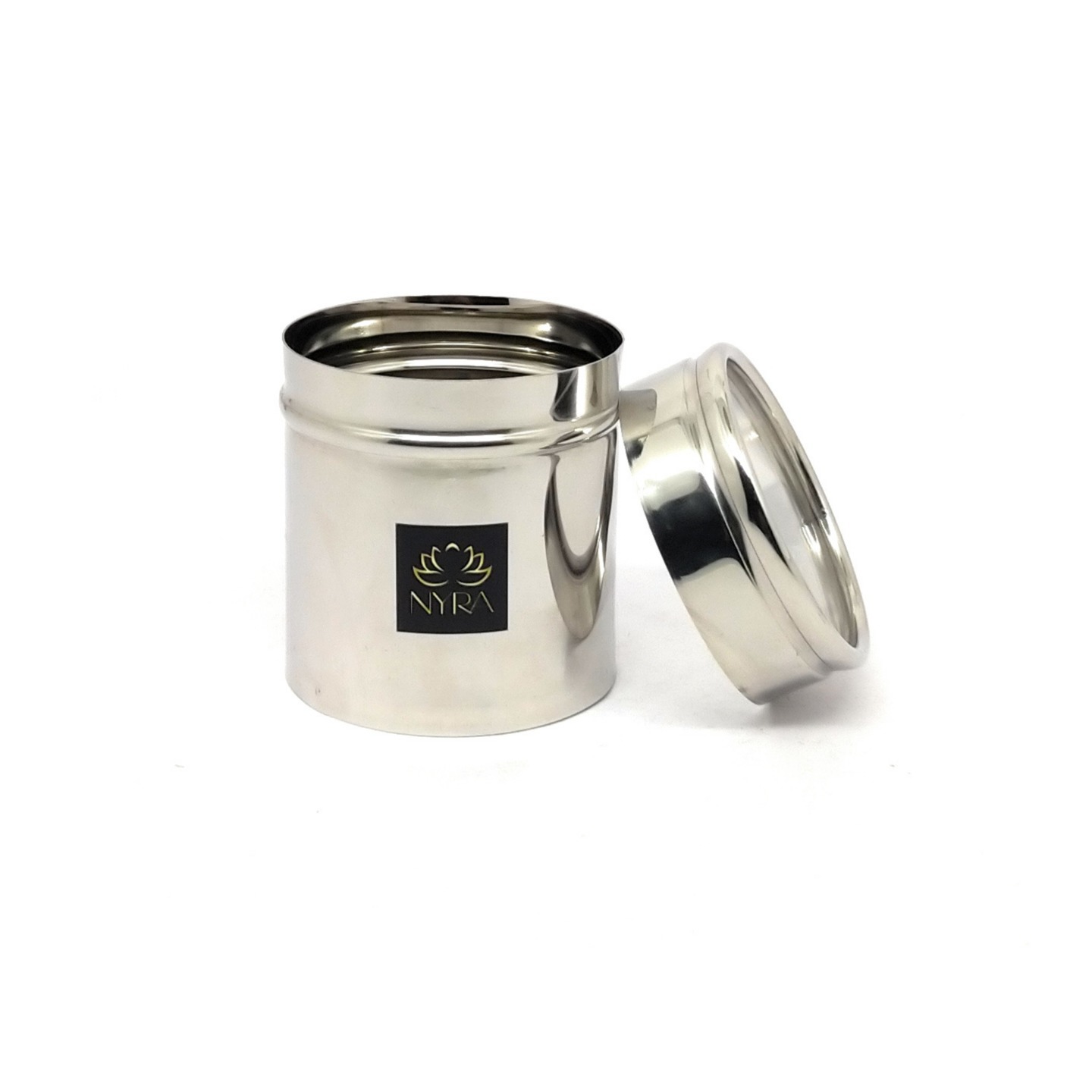 Nyra Stainless Steel SmallMini Box DabbaContainerStorage Box with see through transparent lid, Capacity-300 ML