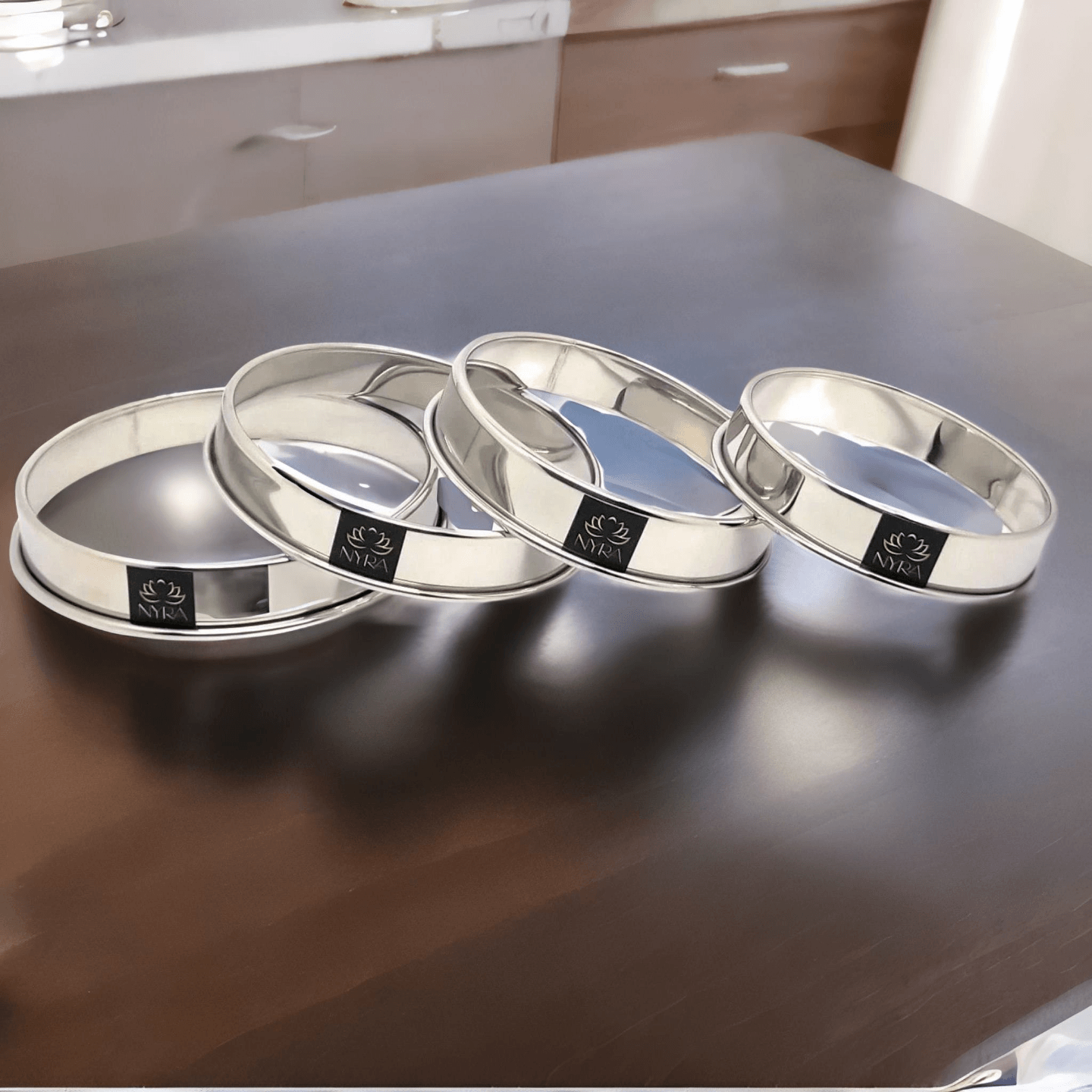 Nyra Stainless-Steel Matka RingMatka StandPot standPot RingsMultipurpose Stand for Kitchen, Steaming Tray Stand, Steamer Rack Stand Also Used for Barbeque-Set of 4