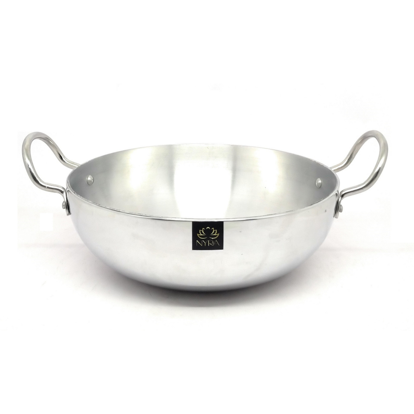 Nyra Aluminium Heavy Kadhai Wok Gas Compatible for Cooking, Frying for Daily Home Use, Kitchen, Hotel, Restaurant