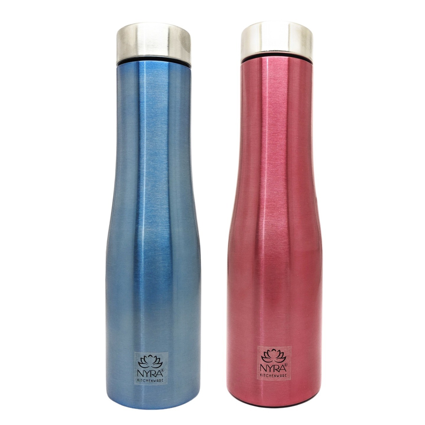 Nyra Stainless Steel FridgeRefrigerator Bottle  Capacity  1 Liter  Non - Insulated Single Wall  Glossy Finish  Drink ware  Home & Kitchen  Perfect For Daily Use