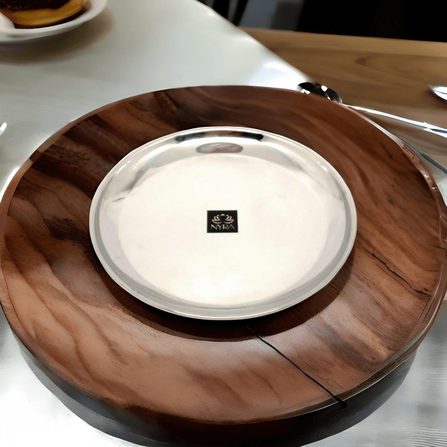 Nyra Stainless Steel Plates Heavy Gauge Steel Quarter Plates  Breakfast Plates  Serving Plates