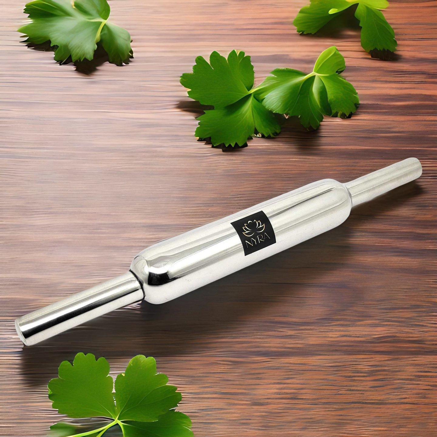 Nyra Stainless Steel ChapatiRoti Roller PinBelan - Rolling Kitchen Belan  Metal Body