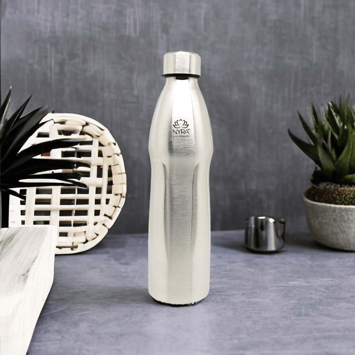 Nyra Stainless Steel Single Walled Fridge Water Bottle  1 Ltr Refrigerator Bottle  Office Bottle  Gym & Sports Bottle  Home  Kitchen  Hiking &Trekking Bottle  Travel Bottle, Durable - Silver