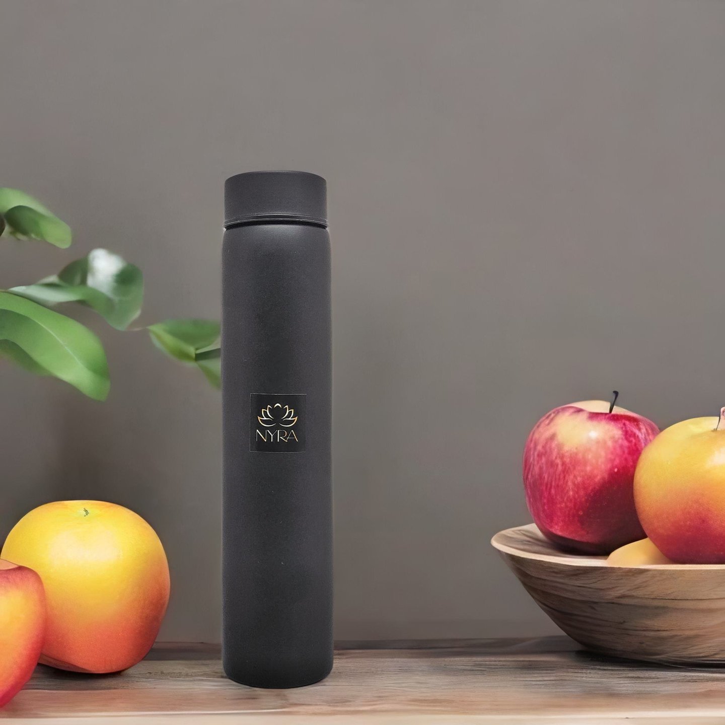 Nyra Stainless Steel Pocket Water Bottle  450 ML Small & Slim Single Walled Water Flask Bottle for Outdoor Office and Indoor use Fridge for Drinking Water  Black