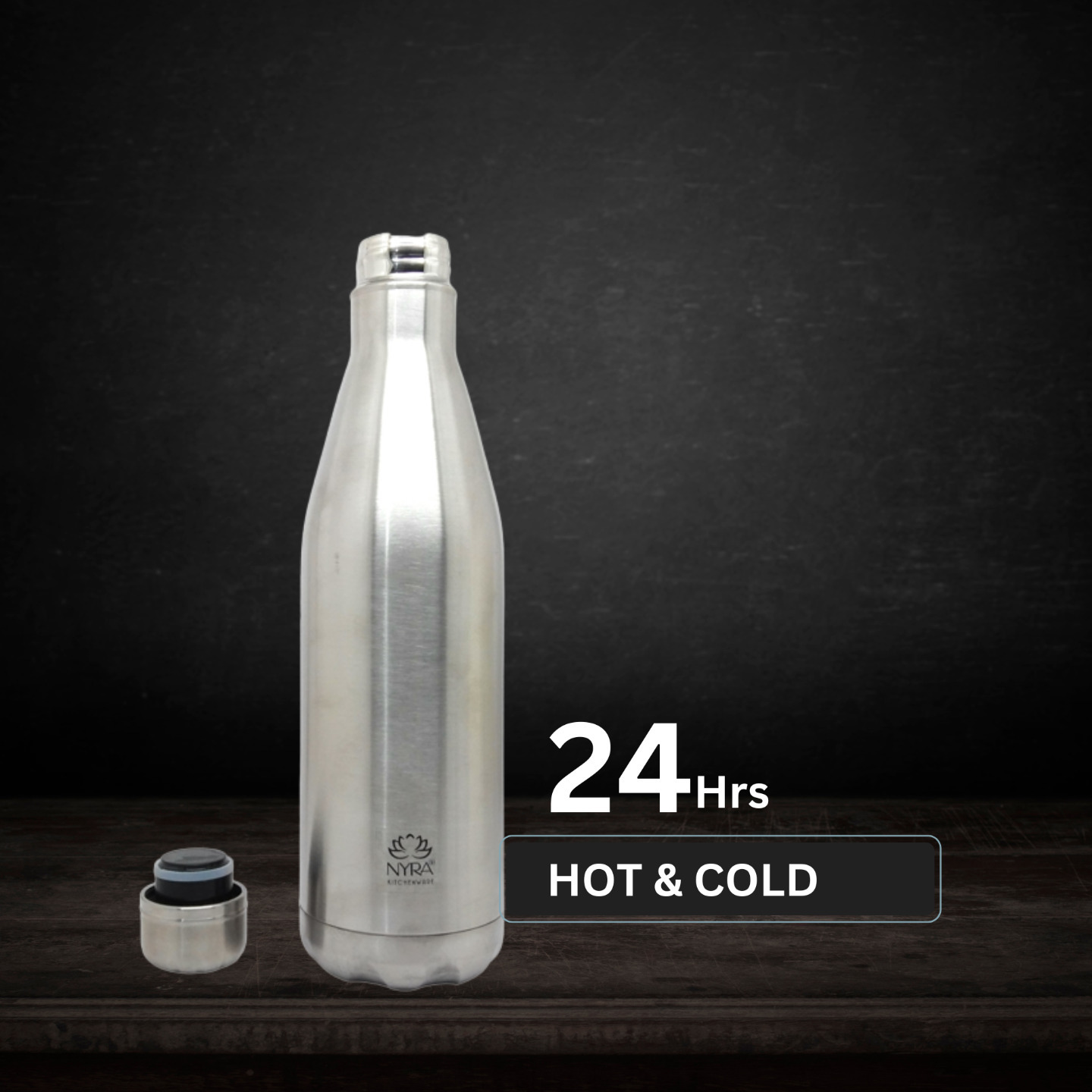 Nyra Stainless Steel Double Wall Vacuum Insulated Hot and Cold Water Bottle Flask