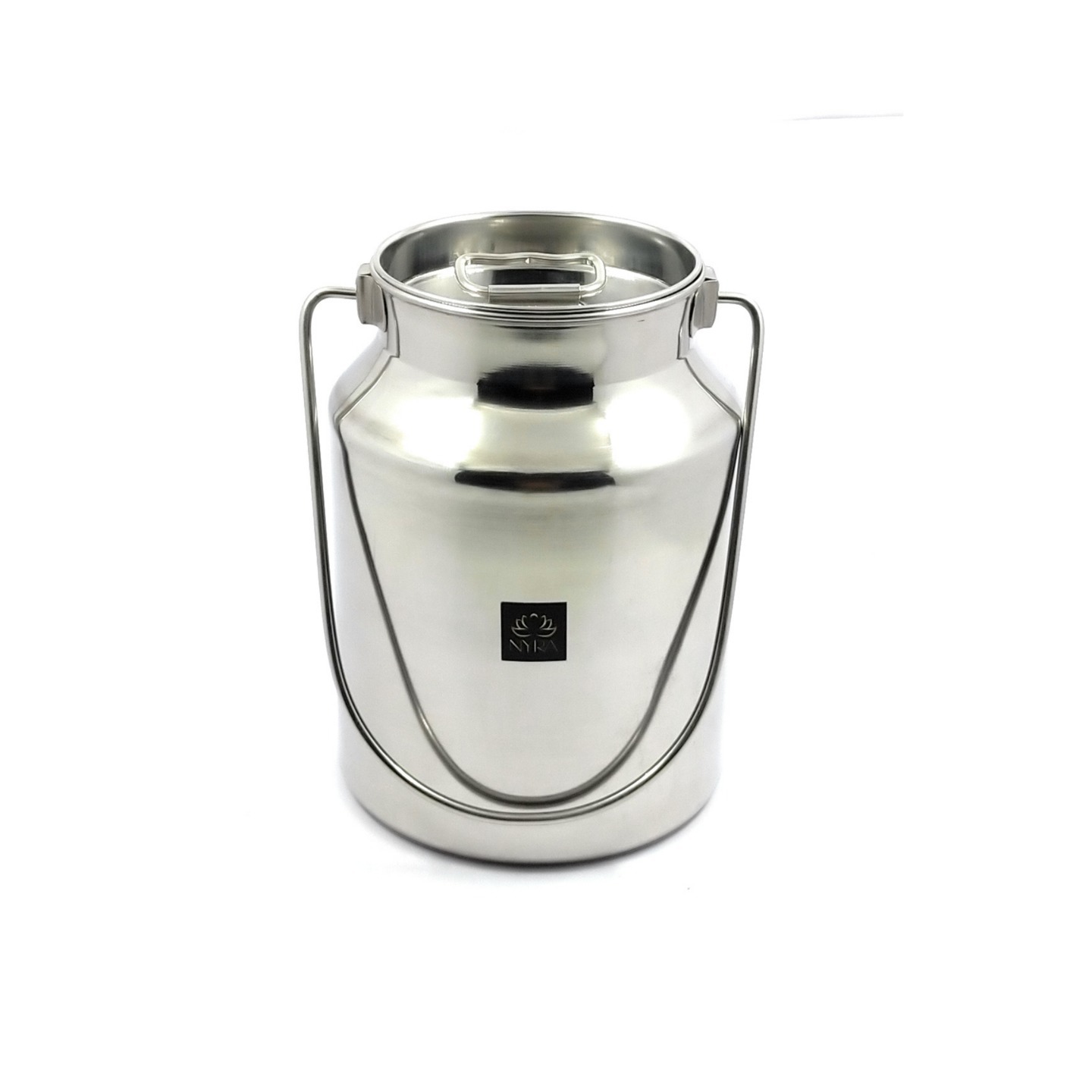 Nyra Stainless Steel Milk Container Can BarniDolchi for storing Milk, Oil Jar with Lid, Ghee Container for Home, Kitchen & Restaurant