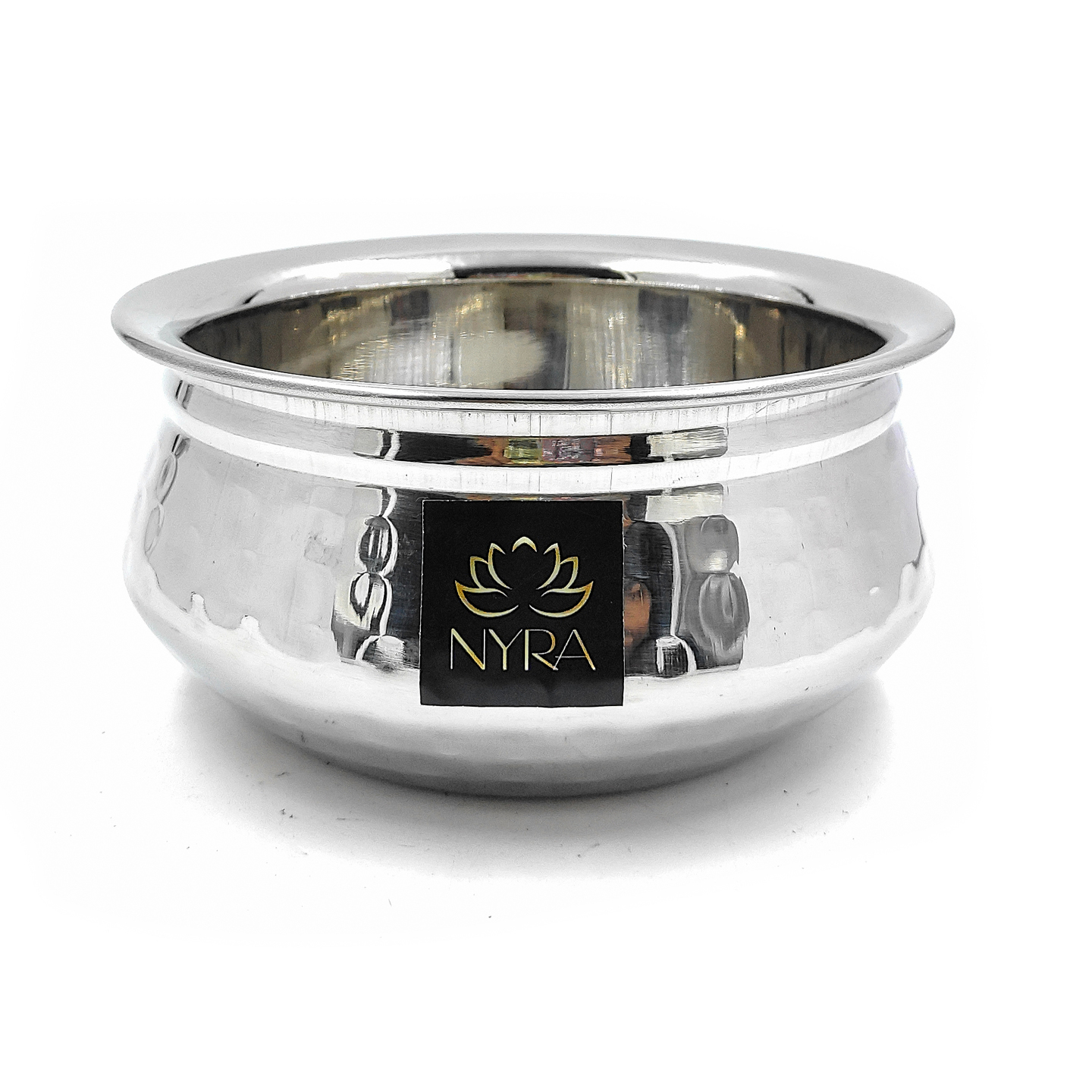 NYRA Stainless Steel hammered Finish Dal Serving Handi Serveware Capacity - 350 ML