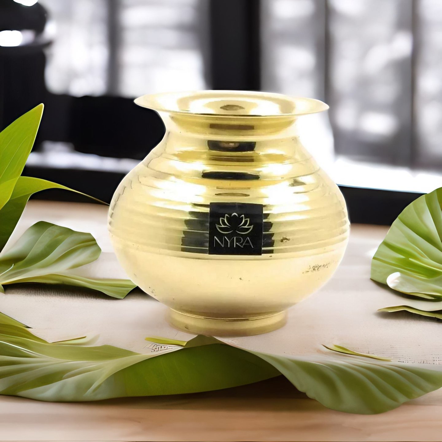Nyra Peetal Brass Designer, Glossy Finish Heavy Water Storage Lota Gunj Kalash Chambu for HomeKitchenPoojaTempleFestival
