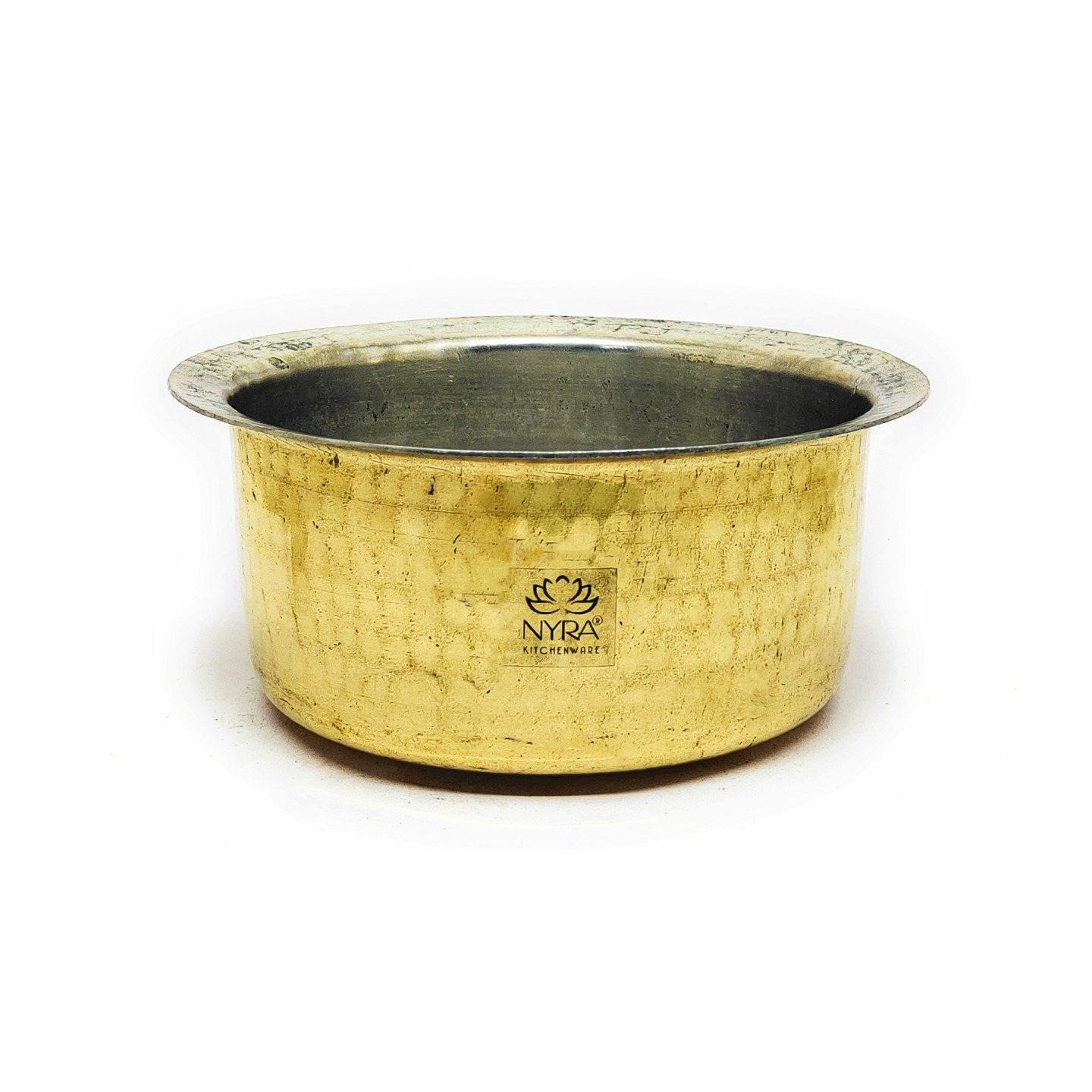 Nyra Pure Brass Kalai TopePatilaBhagona, Peetal Heavy Gauge Tope with Tin Coating Kalai Work Inside