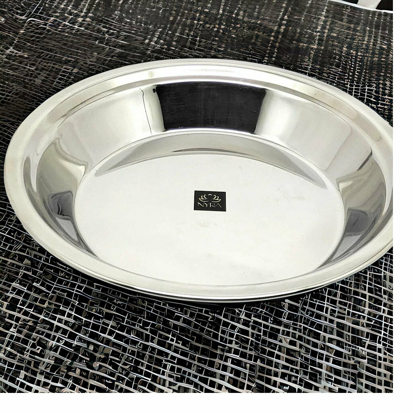 Nyra Stainless Steel Solid Parat for Dough Flour KneadingHeavy Gauge Atta Parath for Daily Use Kitchen Needs