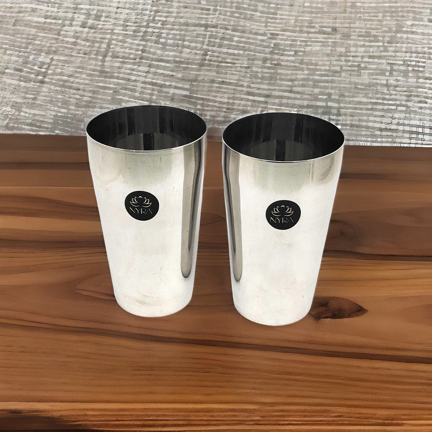Nyra Stainless Steel Jumbo Plain Lassi Glass- 650 ML Each Premium Drinkware  Big Multipurpose Drinking Glass