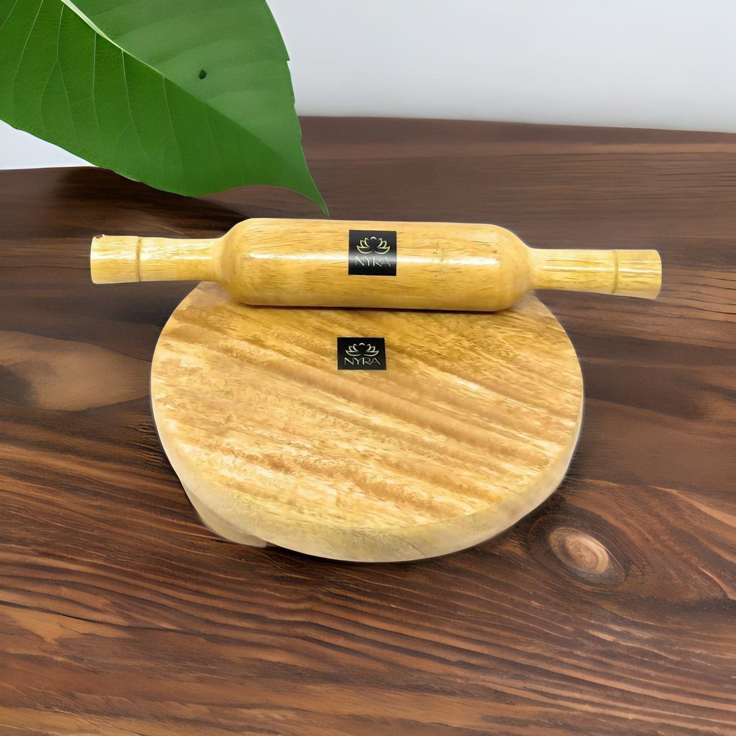 Nyra Wooden Chakla Belan Rolling Plate Roti Roller Roti Phulka Chapati Maker Rolling Pin Board Combo Set for Home & Kitchen