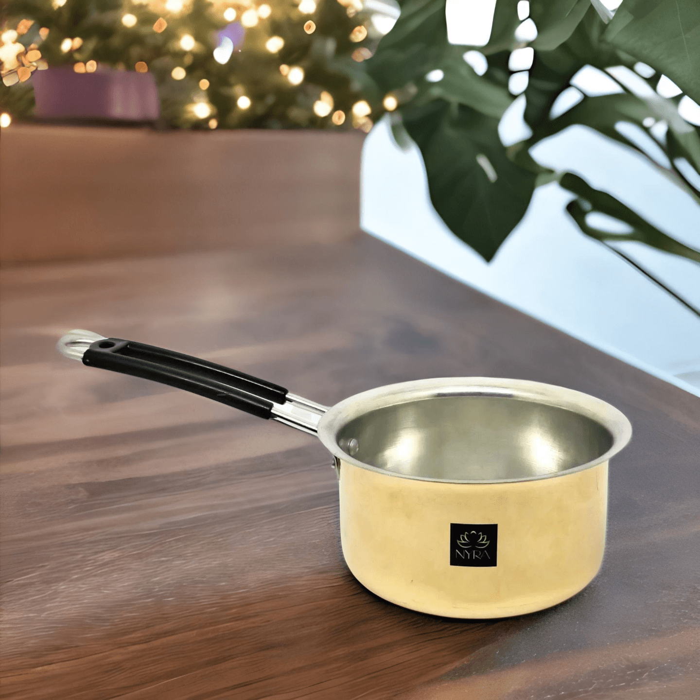 Nyra Brass Sauce Pan TapeliPatilaBhagona for Milk Tea with Tin Coating Inner Side KalaiServing Sauce Pan