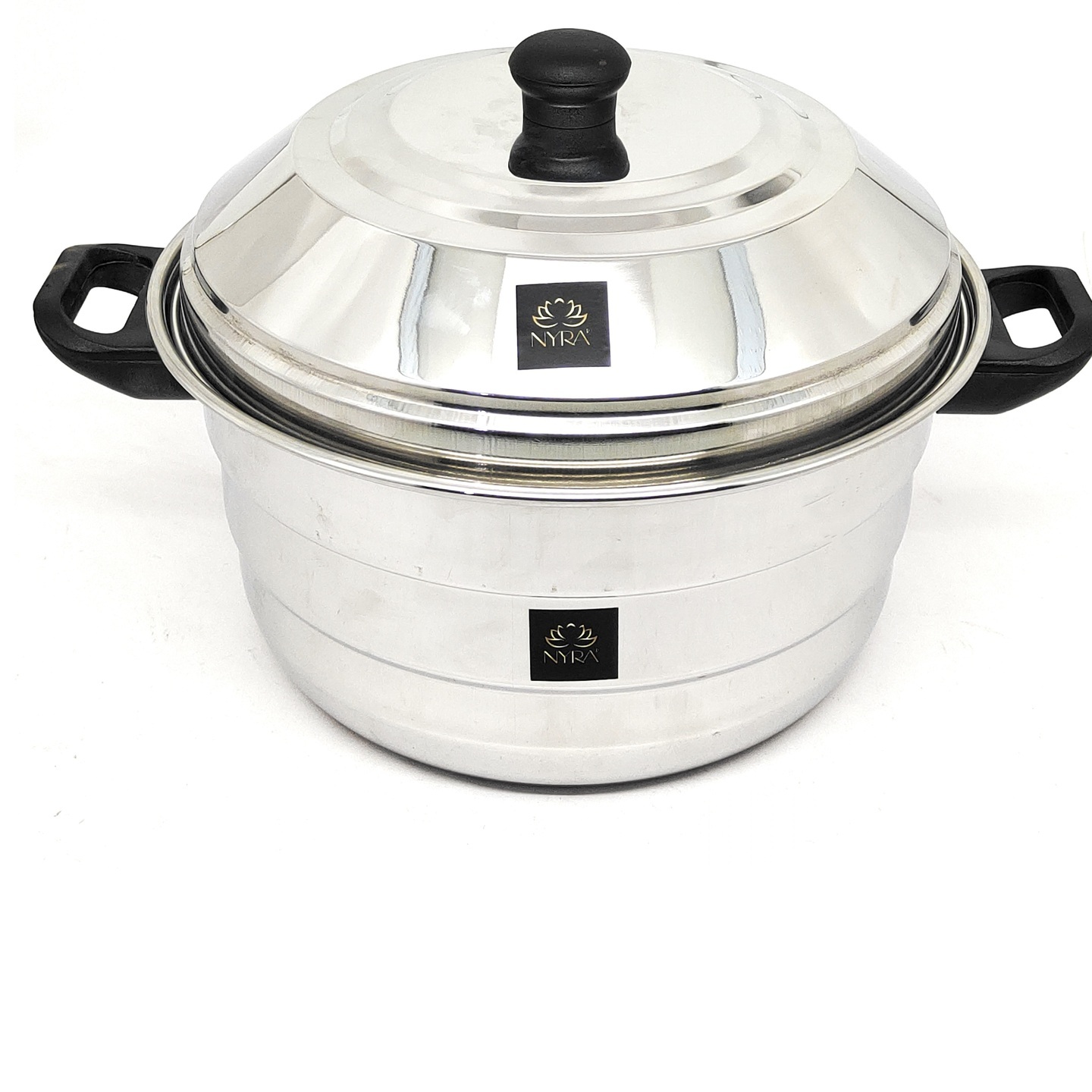 Nyra Stainless Steel Induction Base Multi-Use Idly Cooker with 3 Idly Plates 5 Idlies each and 1 Pcs SteamerDhokla Plate