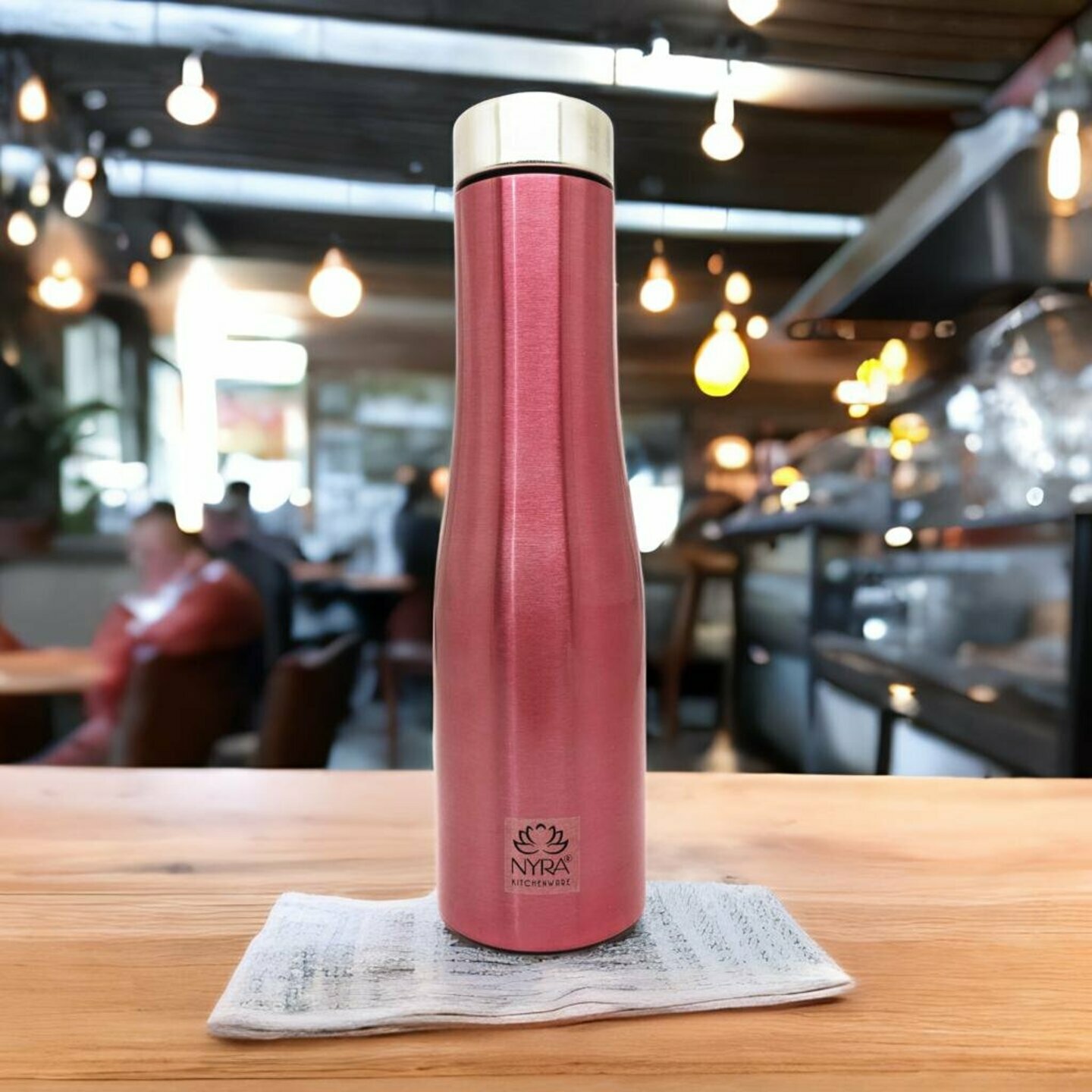 Nyra Stainless Steel FridgeRefrigerator Bottle  Capacity  1 Liter  Non - Insulated Single Wall  Glossy Finish  Drink ware  Home & Kitchen