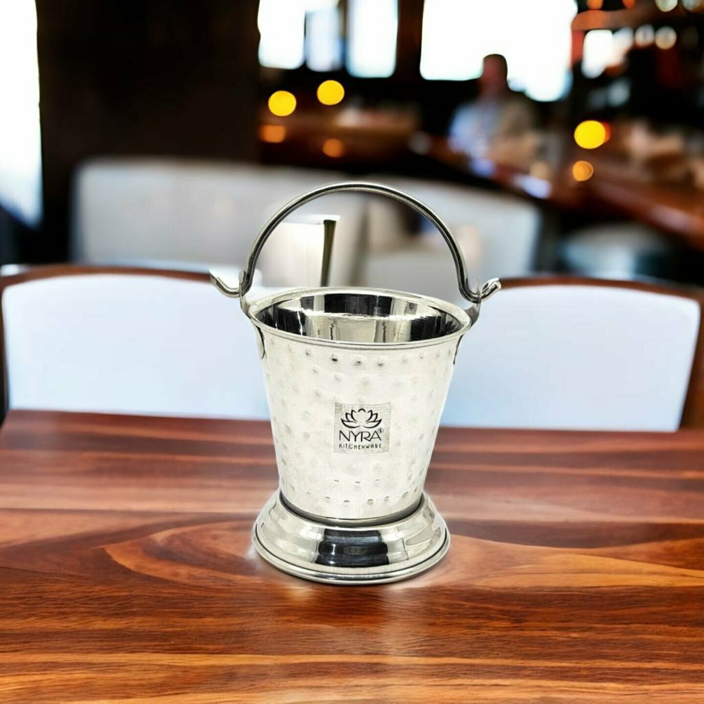 Nyra Stainless Steel Hammered Mini Serving Bucket with Steel Handle - Perfect for Serving Vegetables, Dal, Curry, and More  Dinnerware  Home & Kitchen  Hotelware