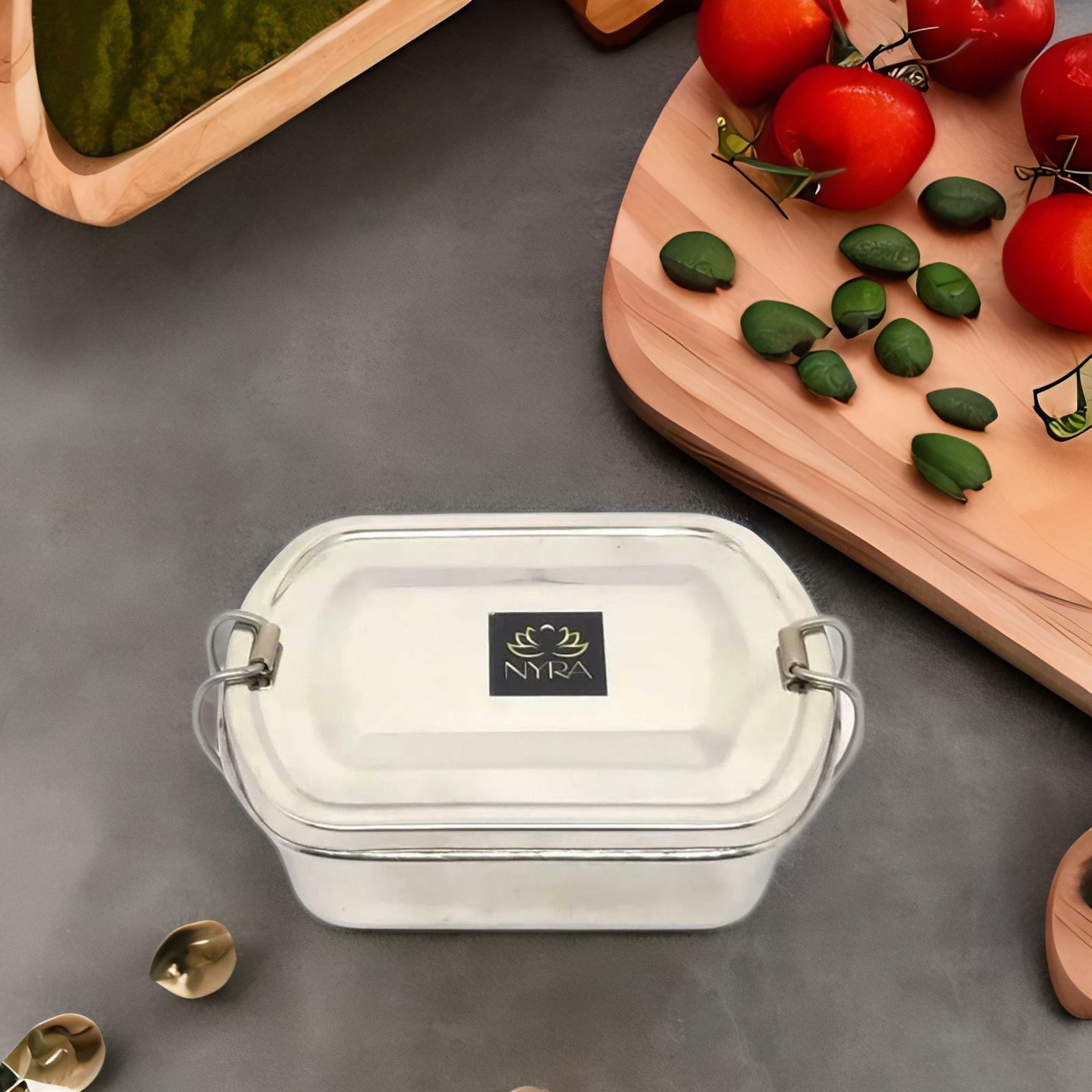 Nyra Stainless Steel Food Pack Lunch Box for SchoolOffice Tiffin Box with Locking ClipSystem for KidsAdults