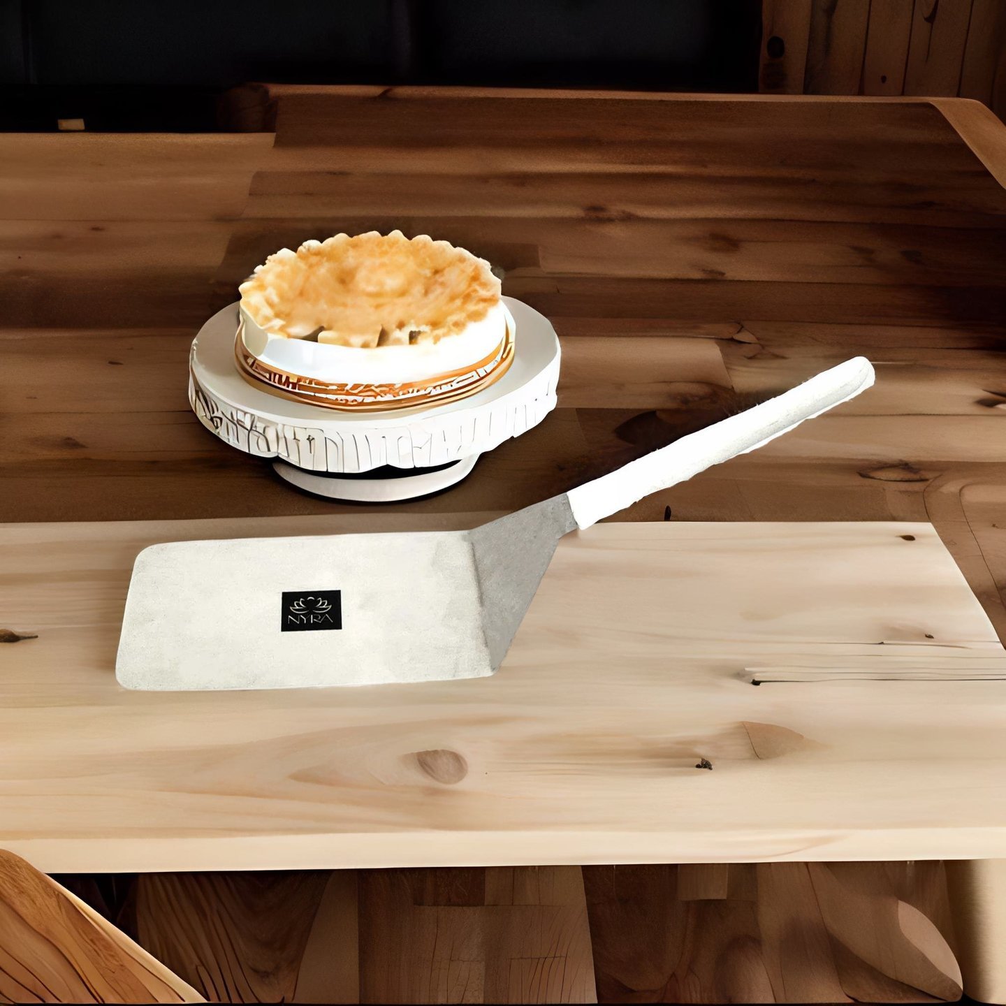 Nyra Stainless Steel Cake Server Lifter PizzaPastryPie Server Cake SpatulaPizza Lifter Steel Shovel, Food Serving Spatula
