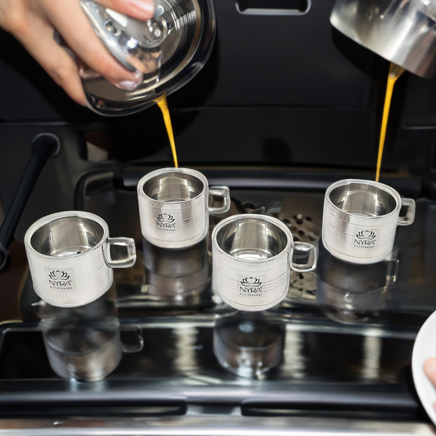 Nyra stainless steel double wall cup for Tea and Coffee Mini Cups Piyali Cups for Tea, Coffee, and other hot drinks