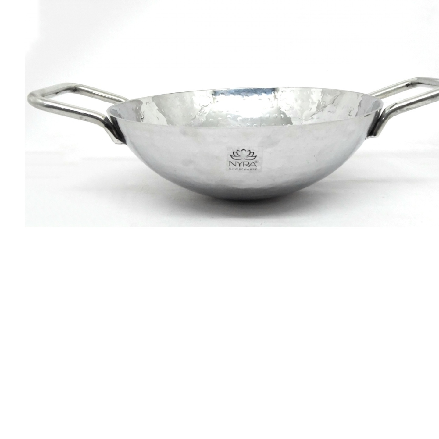 Nyra Stainless Steel Hammered Finish Kadhai Round Bottom KadraiWok  Cookware  Home & Kitchen
