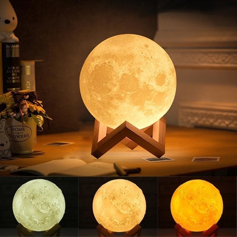 3D Moon Lamp IndiaMoon Shaped LampLed Moon LampLunar Moonlight Lamp - Multi Color