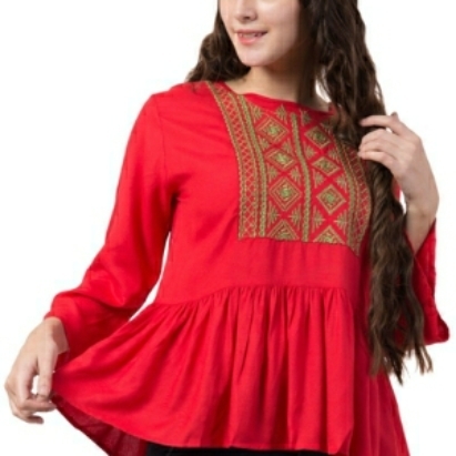 Girls Rayon Embroidered Top - Shopping Mart