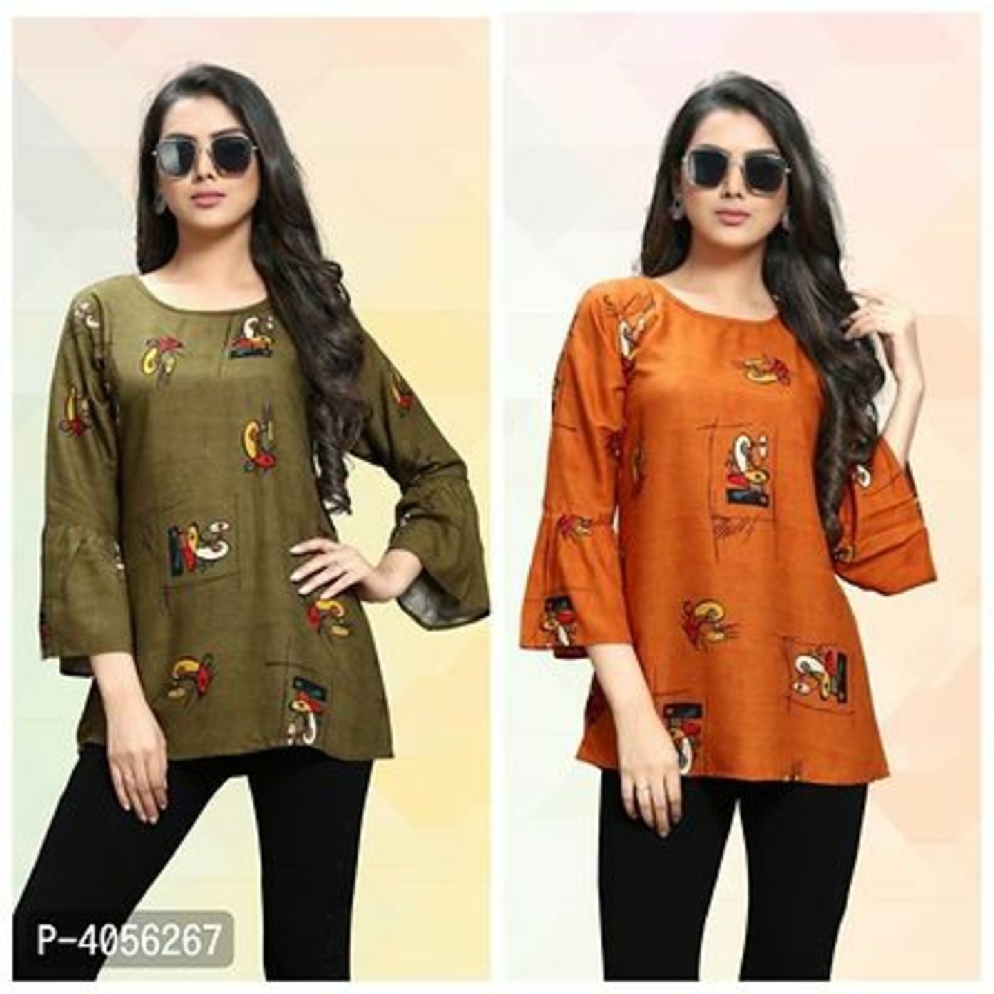 Rayon Printed Combo Top Pack Of 2
