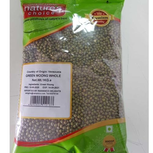 NATURE'S CHOICE PREMIUM QUALITY GREEN MOONG DAL WHOLE 1KG