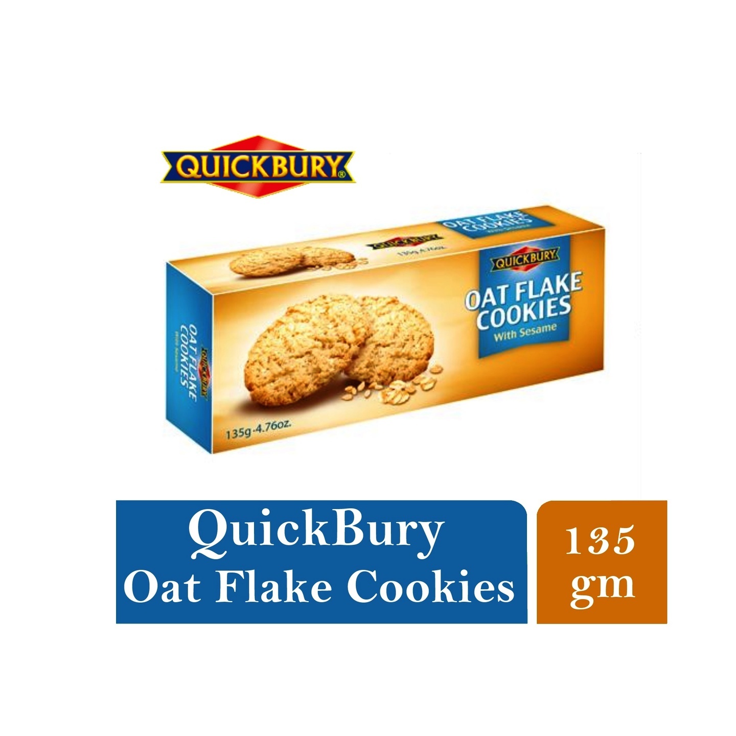 Quickbury Sugar Free Oat Flake Cookies with Sesame 135g