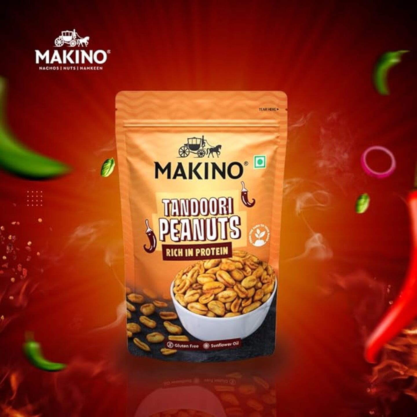 Makino Tandoori Roasted Peanuts 150 Gms