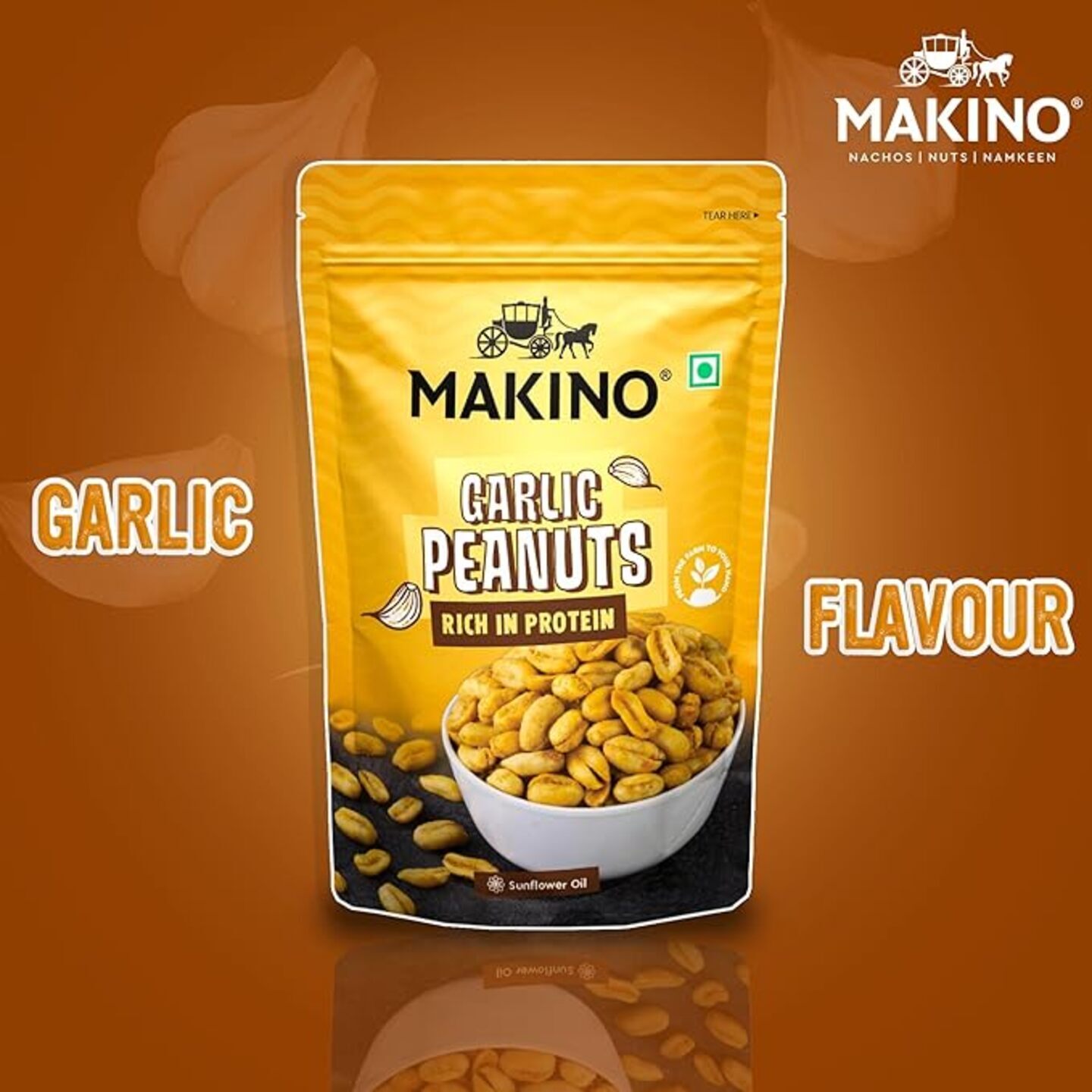 Makino Roasted Peanuts Garlic 150 Gms
