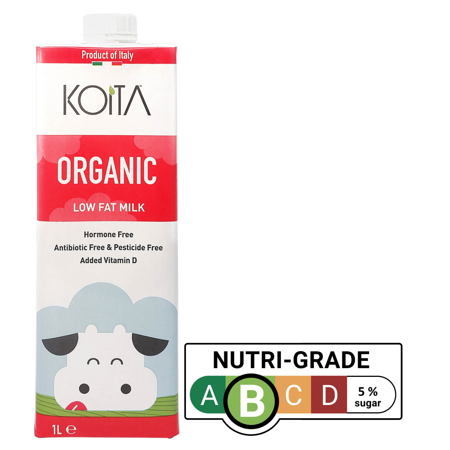 Koita Premium Organic Low-Fat Milk 1 x 1L
