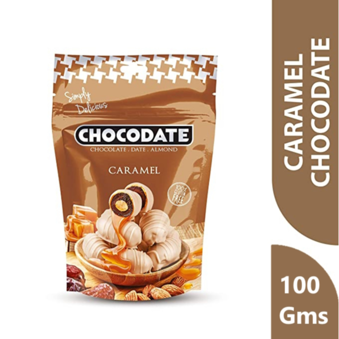 Choco Date 85 Extra Dark Chocolate with Whole Almond 100 Gms