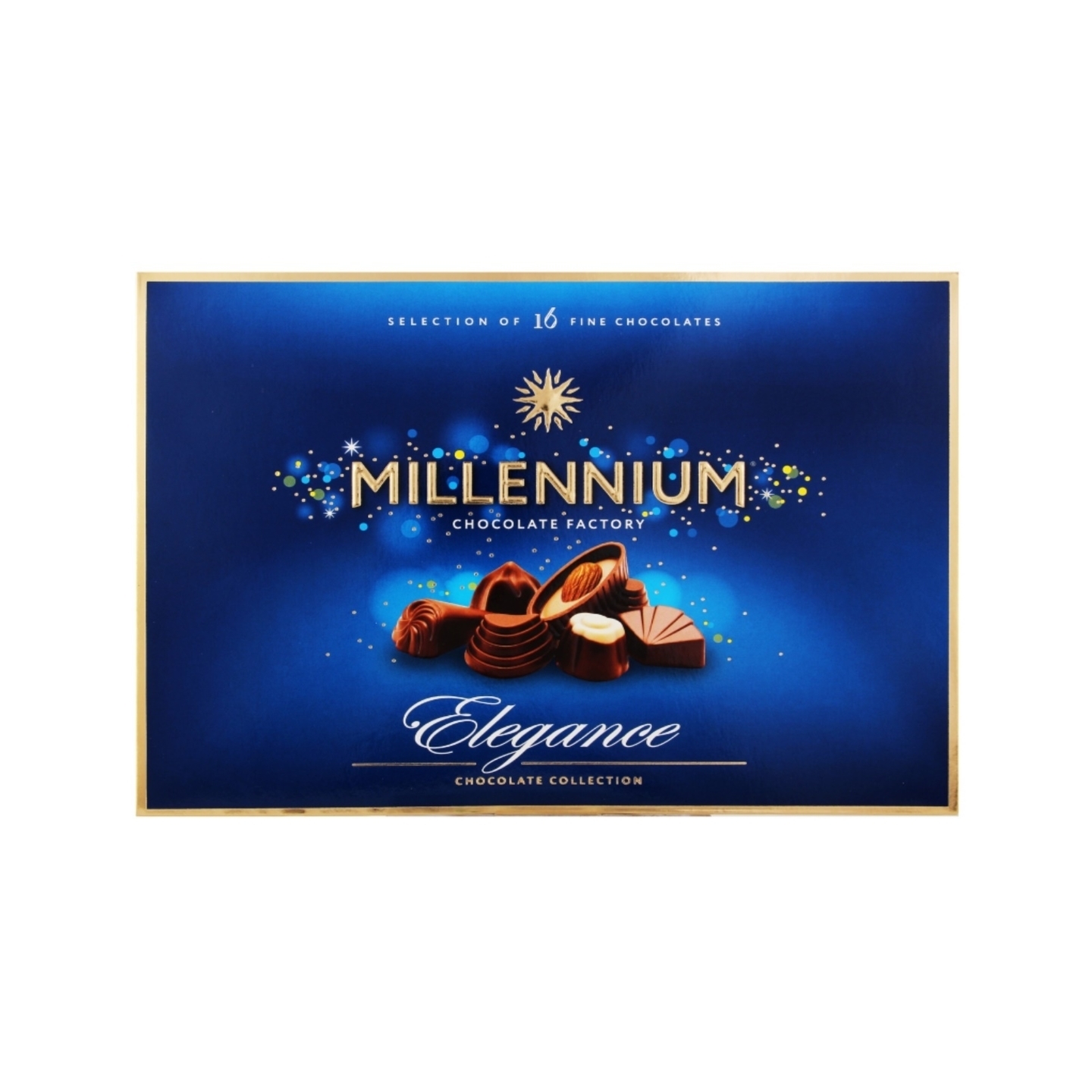 Millennium Elegance Delicate Milk Chocolate with Assorted Exclusive Fillings.