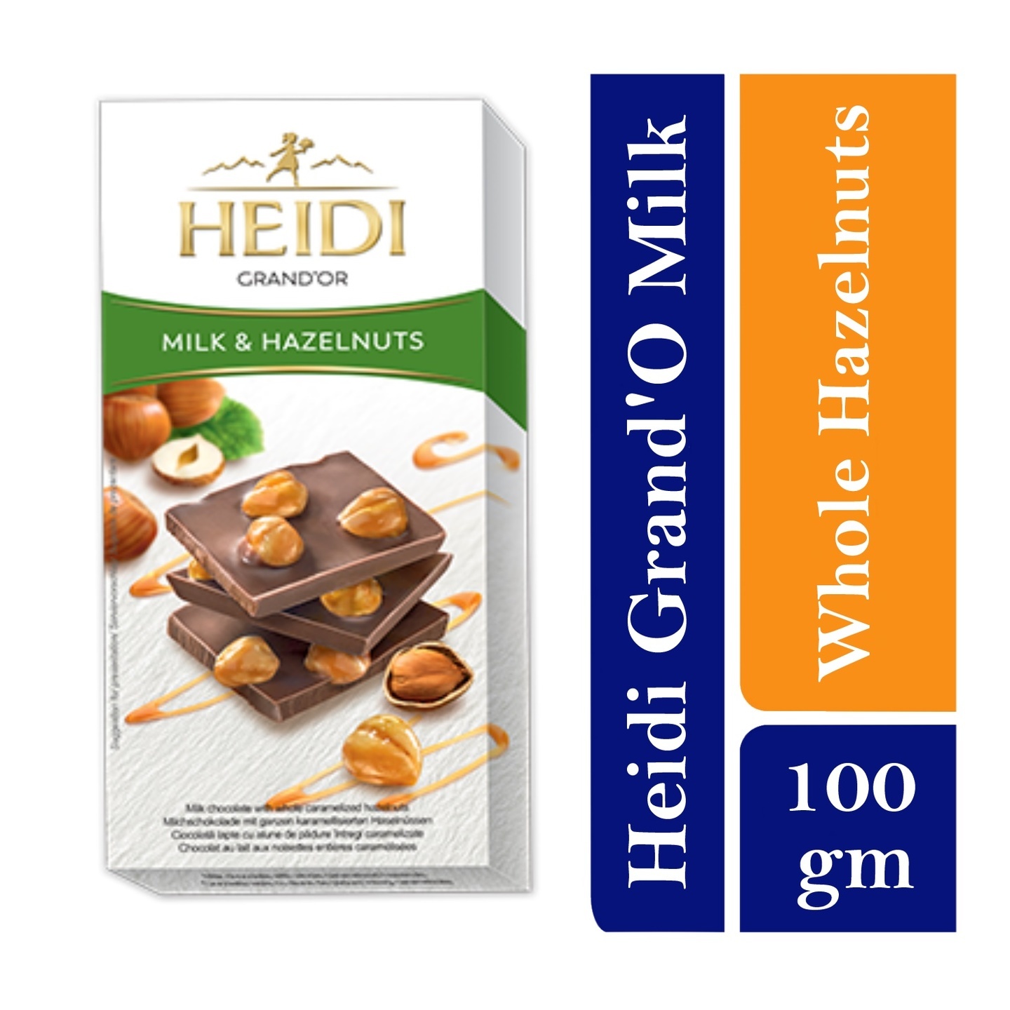 Heidi Grand Or  Milk Chocolate with whole caramelized Hazelnuts