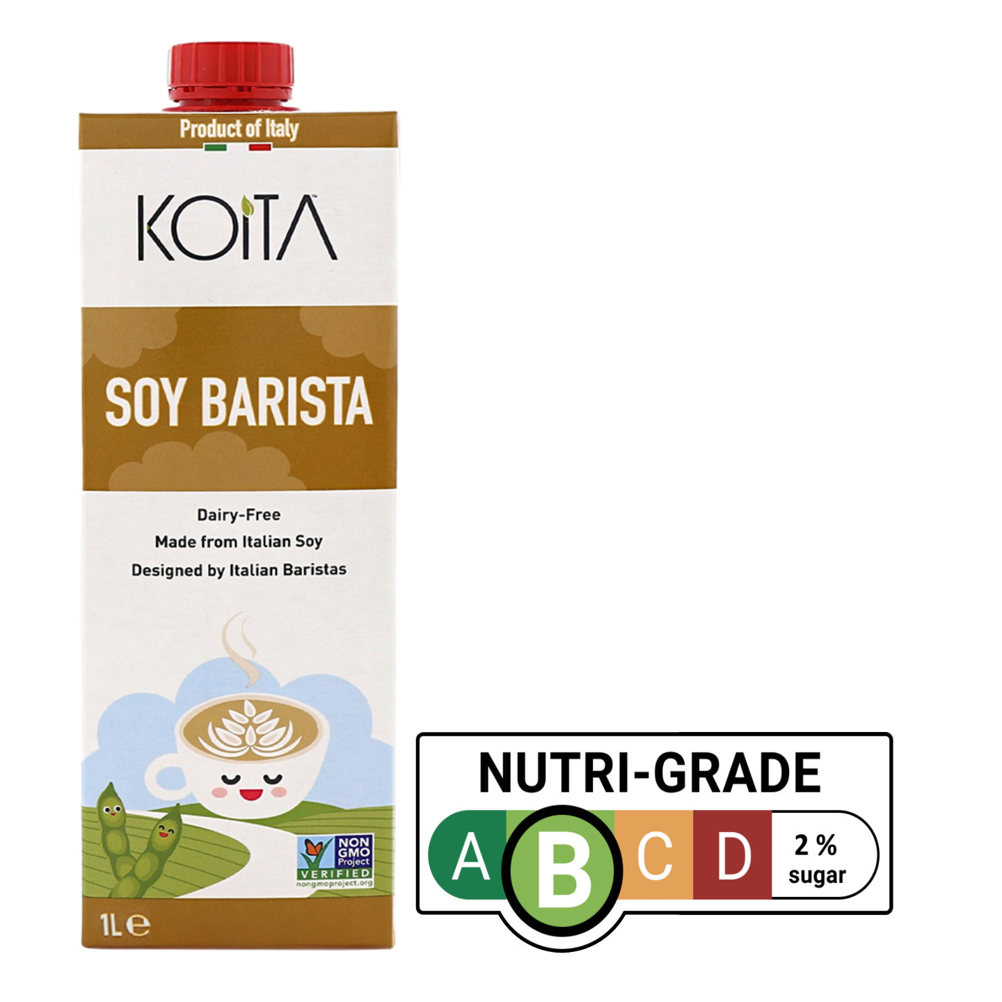 Koita Organic Soy For Coffee Designed by Italian Barista No GMO 1Ltr