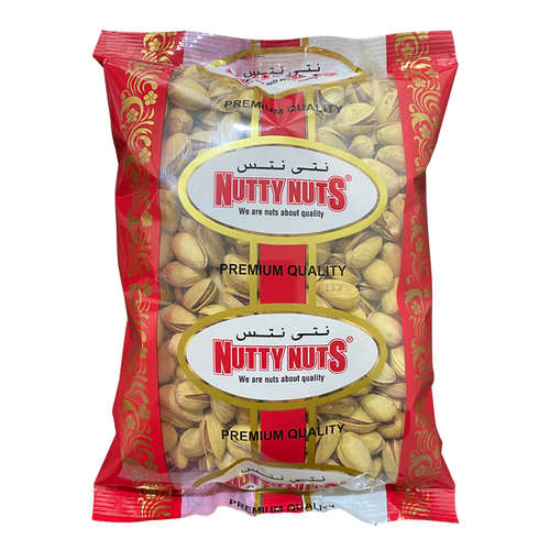 NUTTY NUTS  PREMIUM QUALITY ROASTED AND SALTED PISTACHIOS WITH SHELL 500G