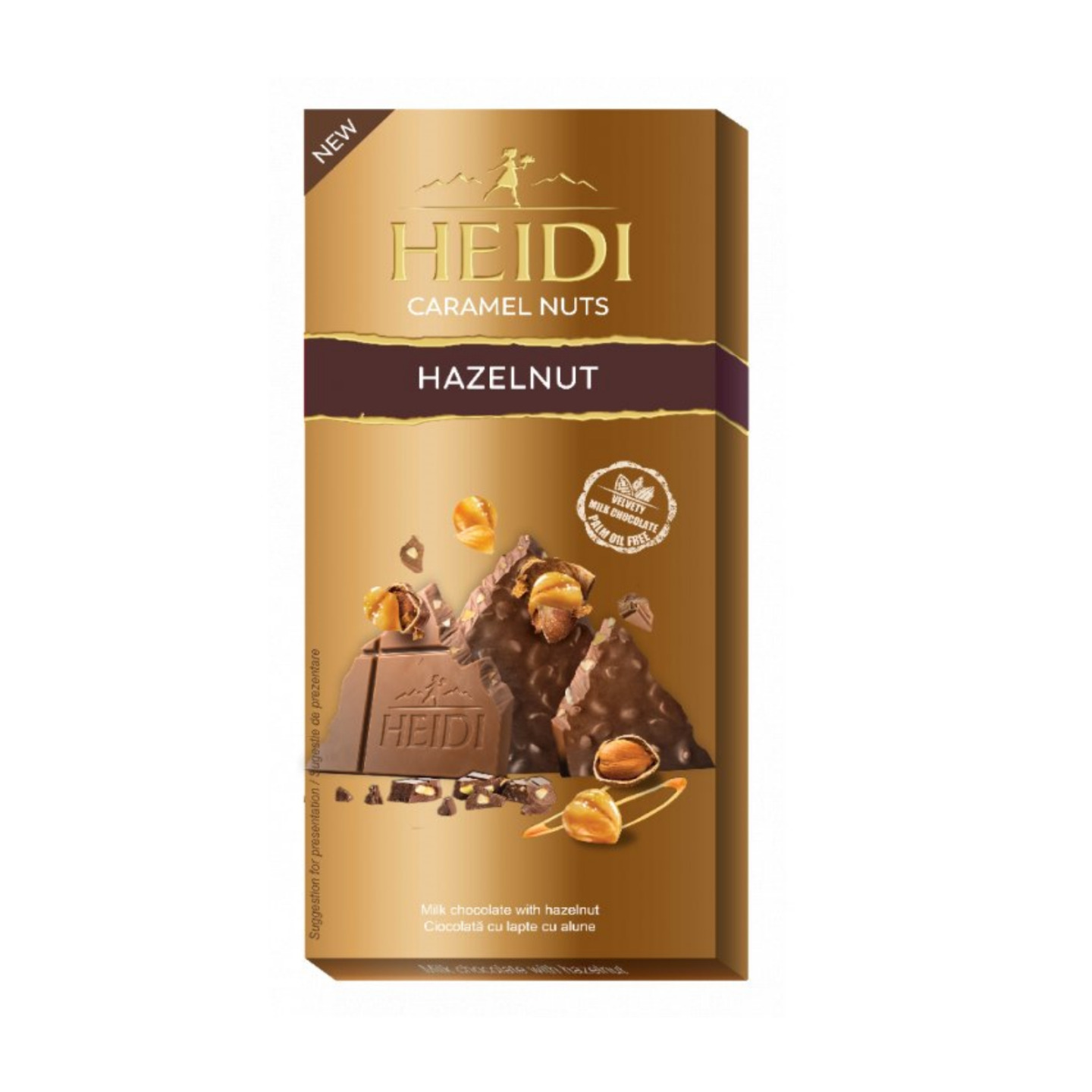 Heidi Milk Chocolate Bar with Caramelized Hazelnuts 80 Gms