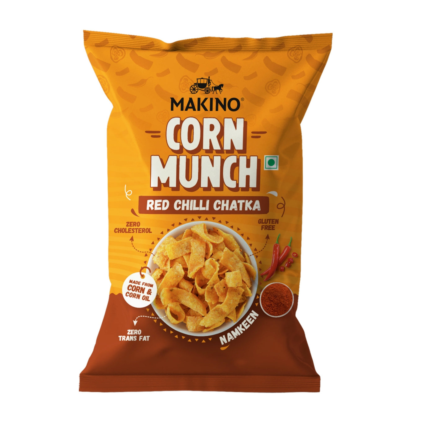 Makino Corn Munch Red Chilli Chatka 150 Gms