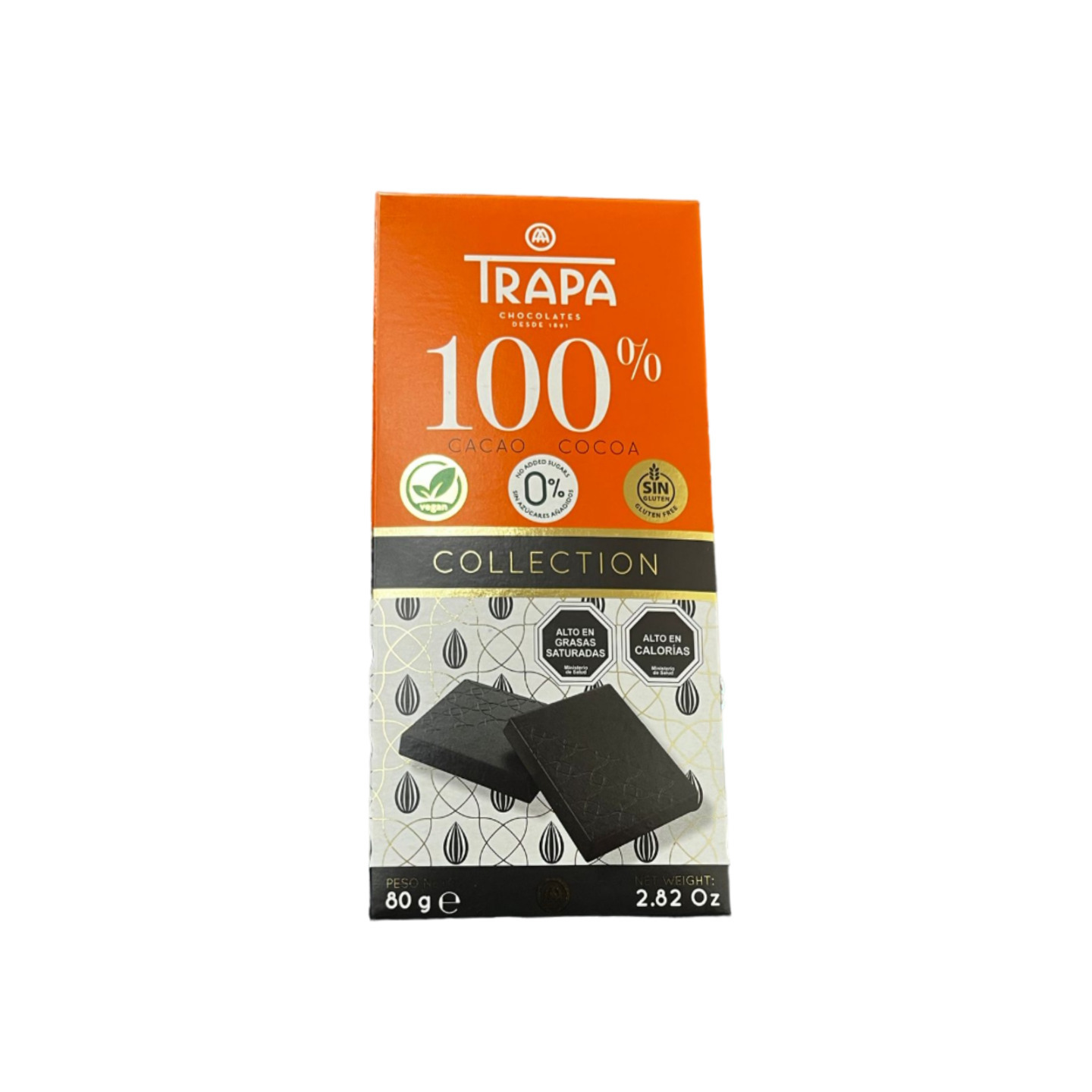 Trapa Collection 100% Cocoa with No Sugar Added 80 Gms