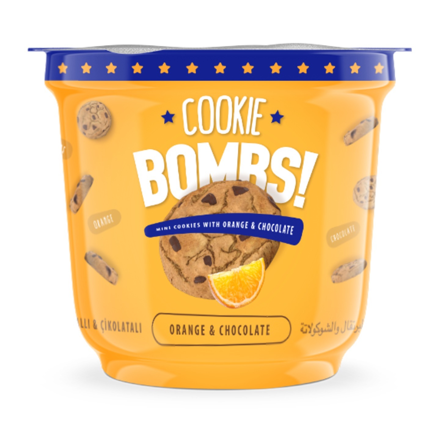 Bombs Mini Cookies with Orange Candy & Bitter Chocolate Flavor