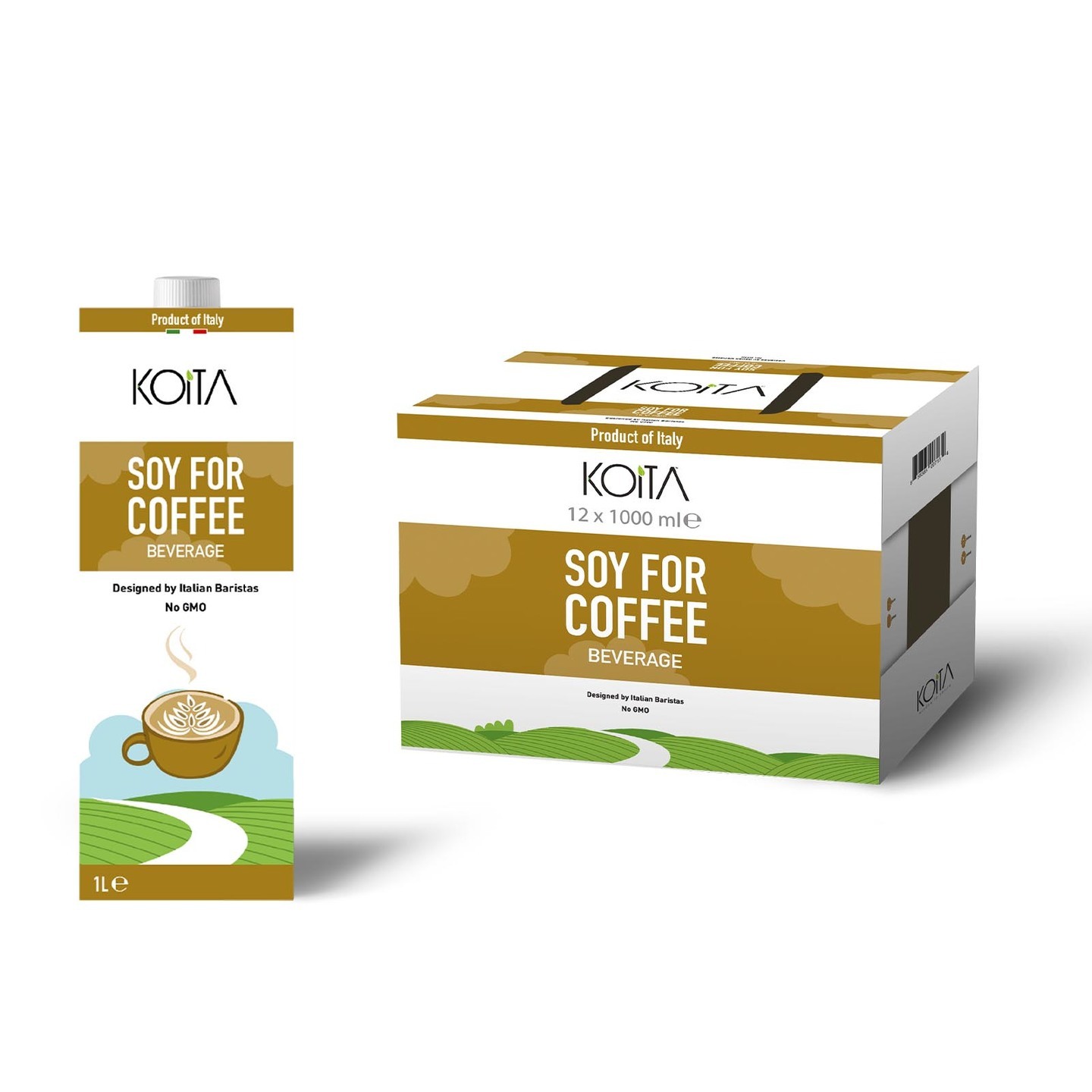 Koita Organic Soy For Coffee Designed by Italian Barista No GMO 12 X 1000ml