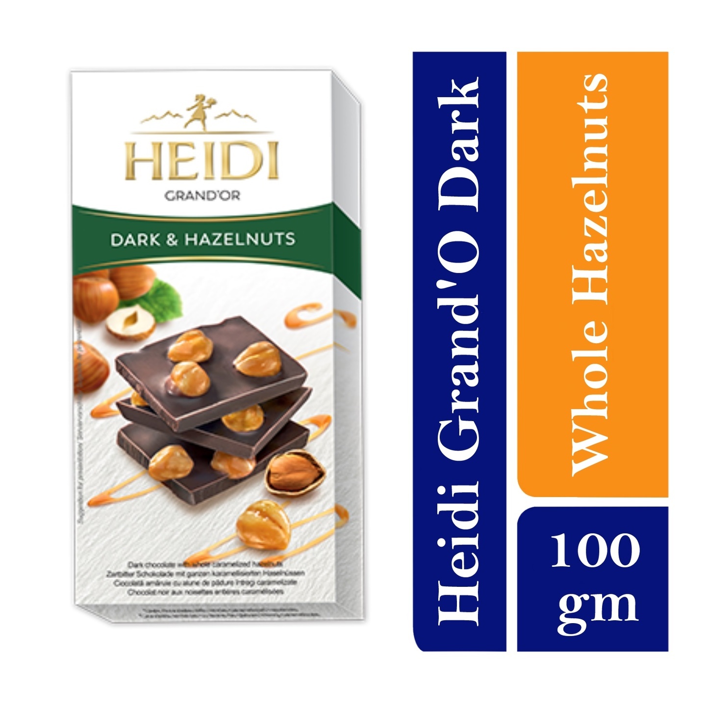 Heidi Grand Or  Dark Chocolate with whole caramelized Hazelnuts