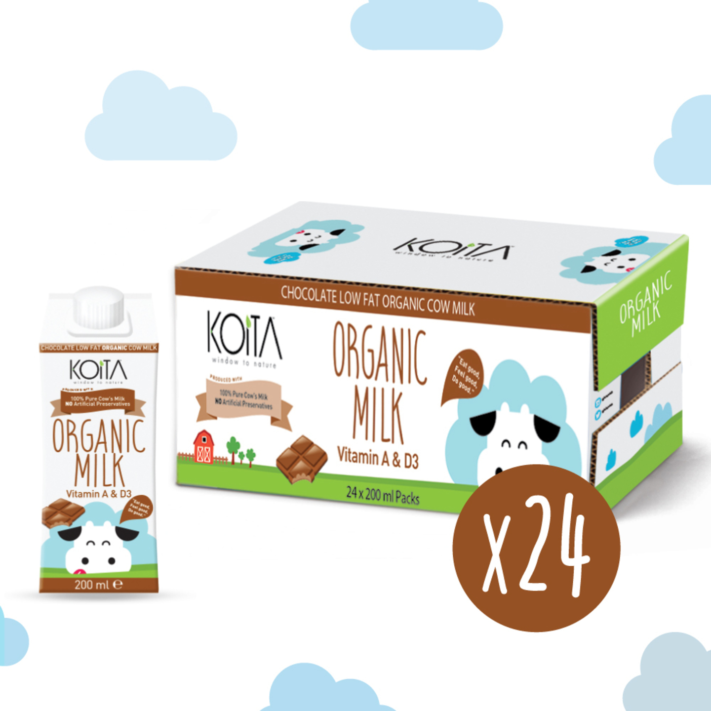 Koita Premium Organic Chocolate Milk 24 X 200ml