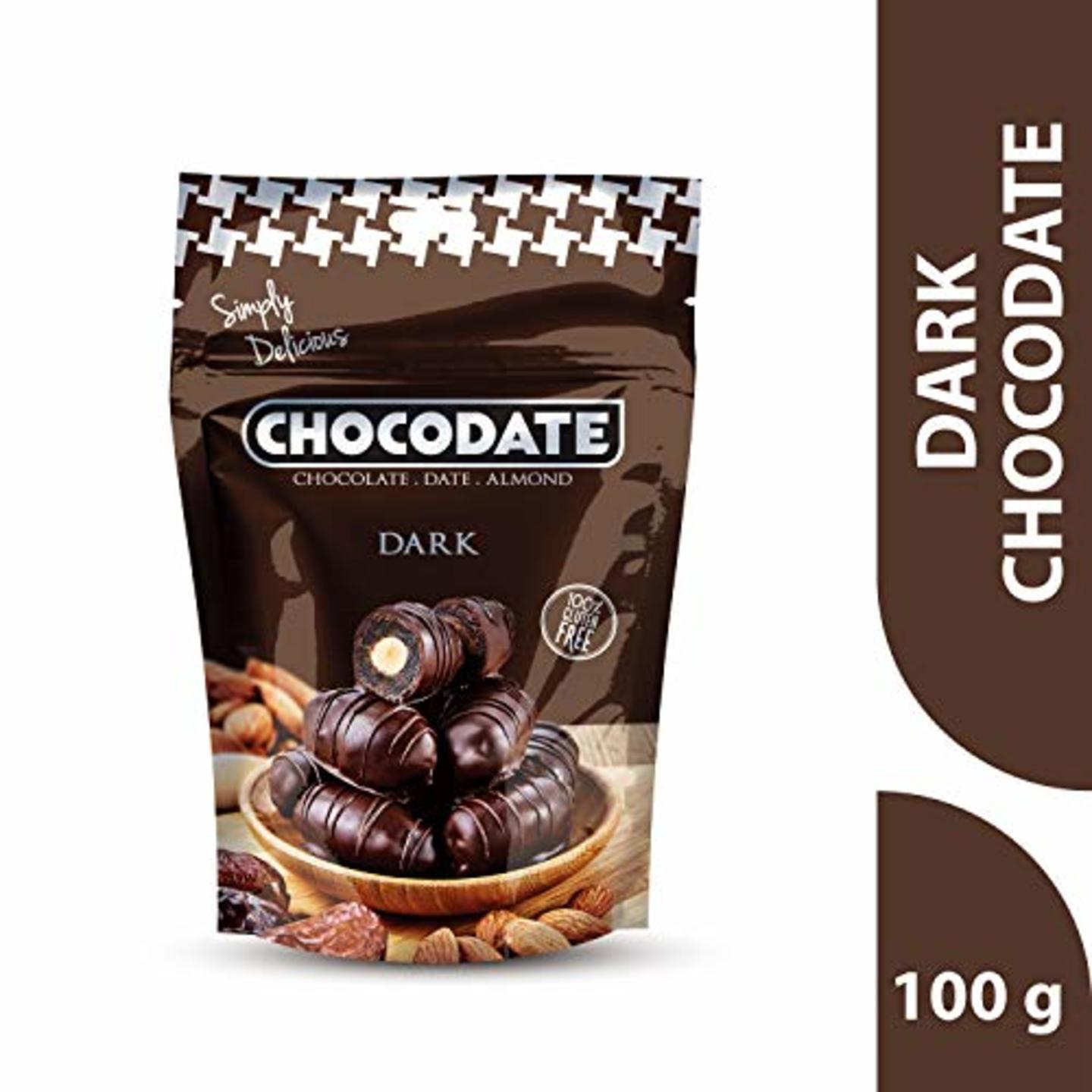 Chocodate Rich Dark Chocolate with Whole Almond 100gm