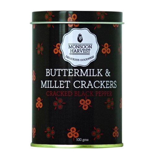 Monsoon Harvest Buttermilk & Millet - Cracker Black Pepper 1 X 100G