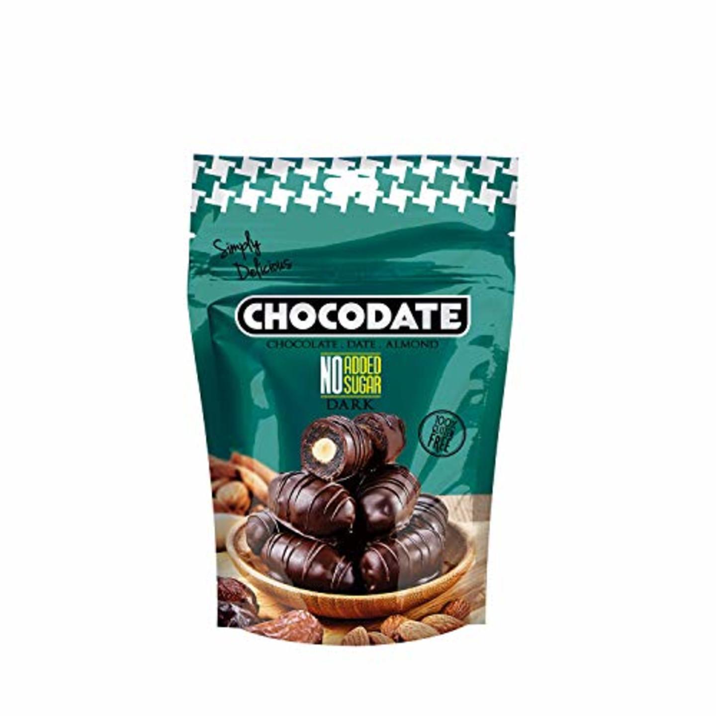 Chocodate Rich Dark Chocolate with No Artificial Sugar Added with Almond 100gm