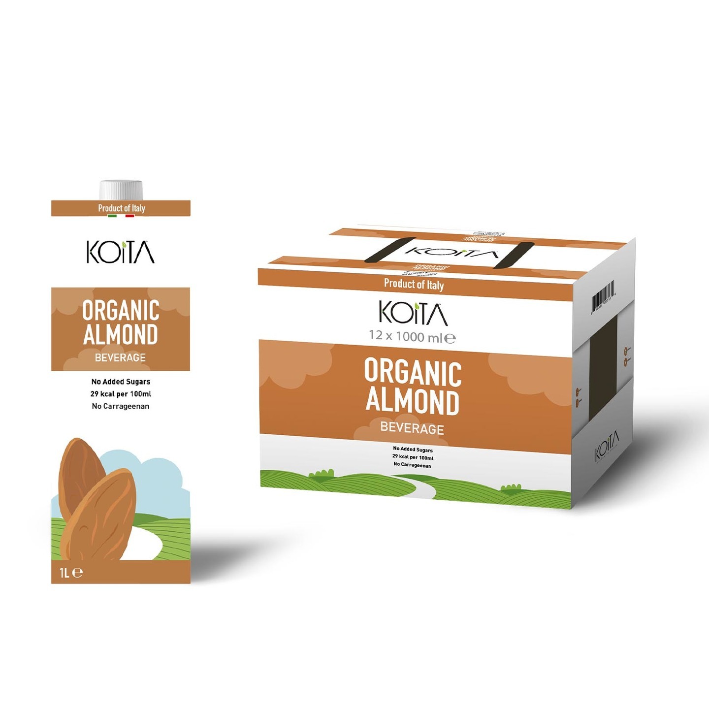 Koita Organic Almond Milk No Added Sugar 12 X 1000ml