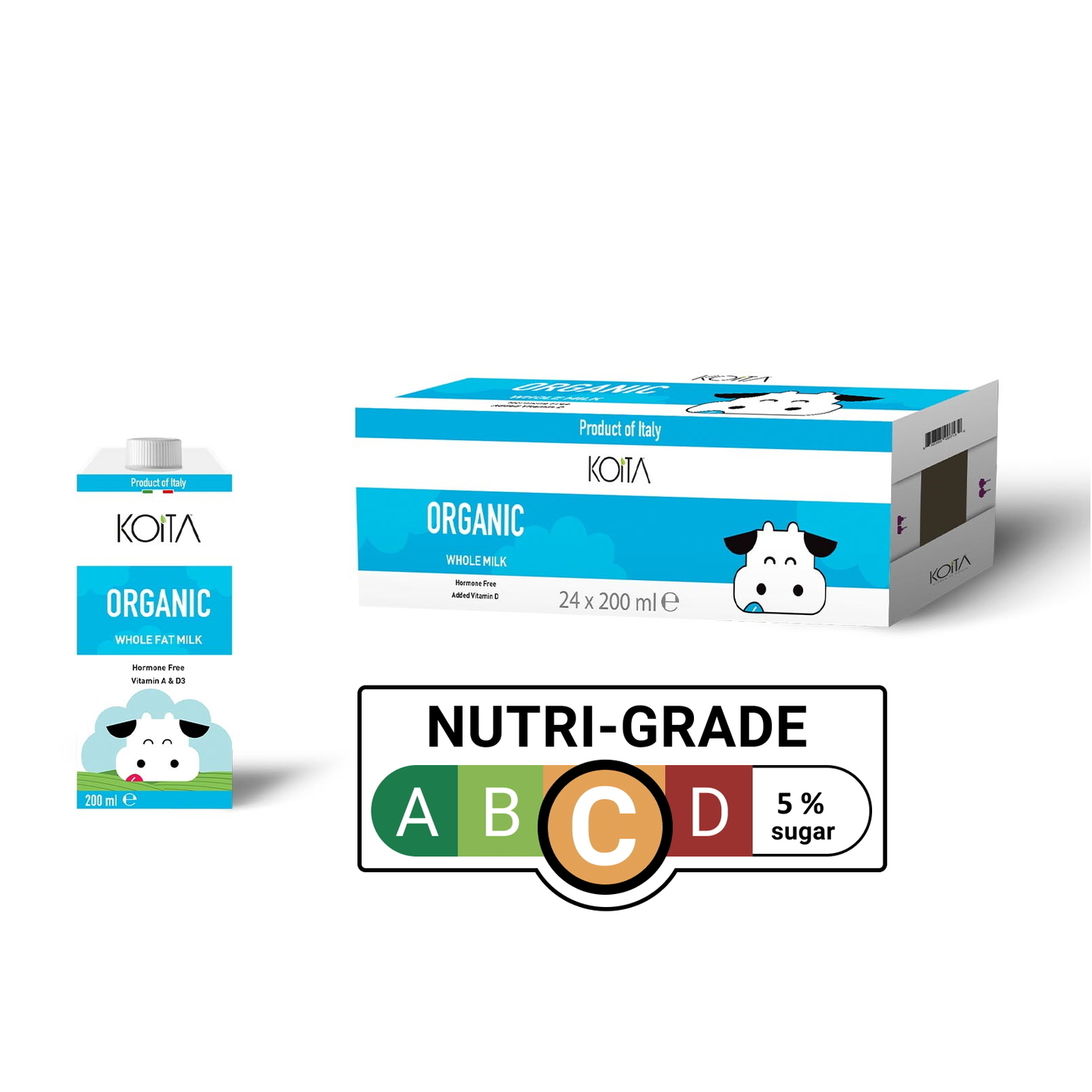 Koita Premium Organic Whole Milk 24 x 200ml