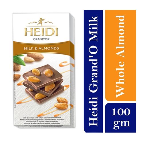 Heidi GrandOr Milk Chocolate bar with whole caramelized Almonds